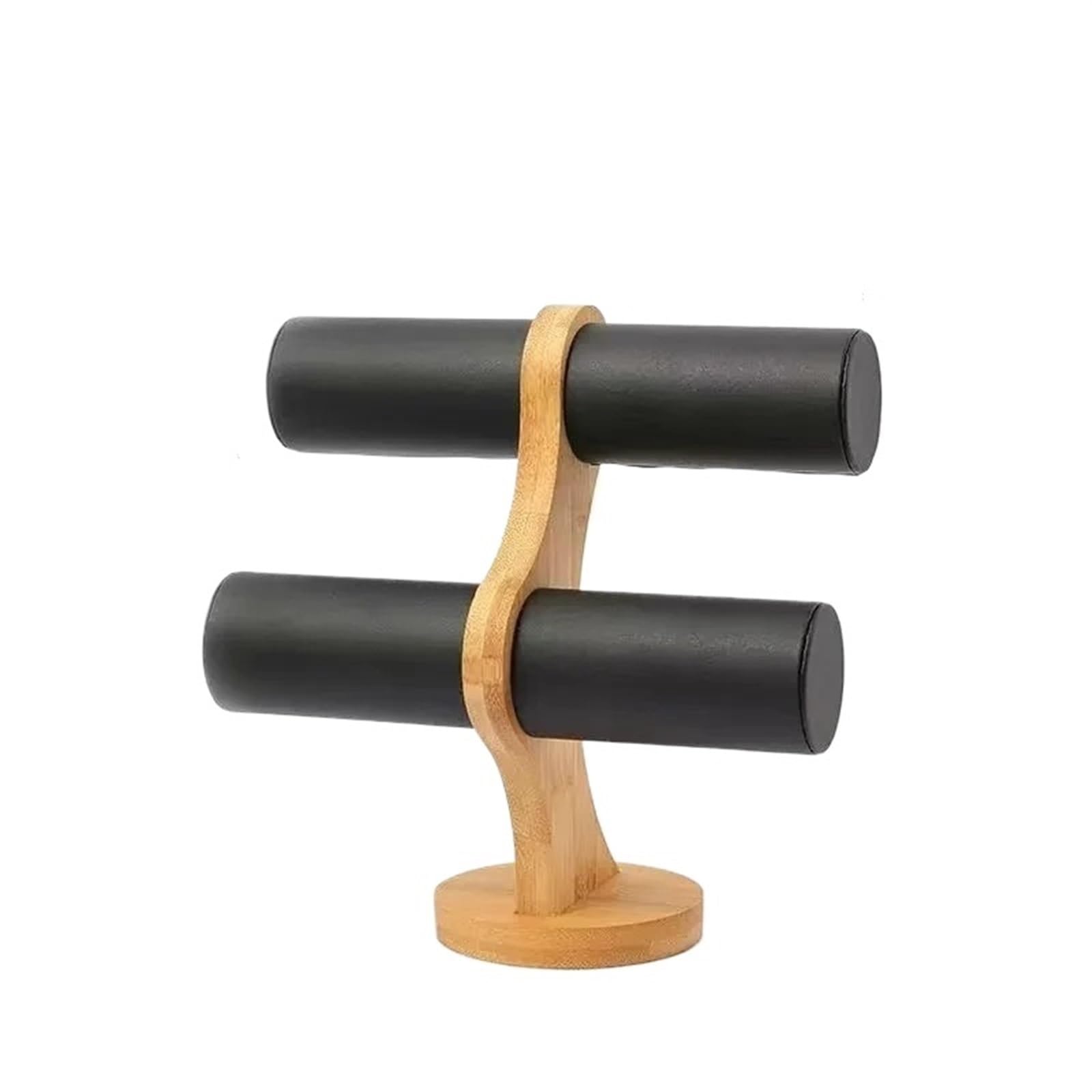 ZWCSHUU Watch Stand Watch Display Stand DIY Double Layer Rack Organizer Wood Jewelry Bracelet Storage Chain Hard Holder Assemble(Black)