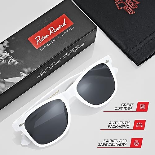 Image of Retro Rewind Polarized Sunglasses for Women Men - UV400 Classic Square Vintage Shades Trendy Unisex Sun Glasses