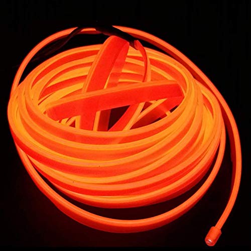 USB Neon Light El Wire Alambre electroluminiscente que brilla intensamente para el partido de Navidad Pub Interior Decoración al aire libre con 5 mm borde de costura 1M / 3FT(Naranja)