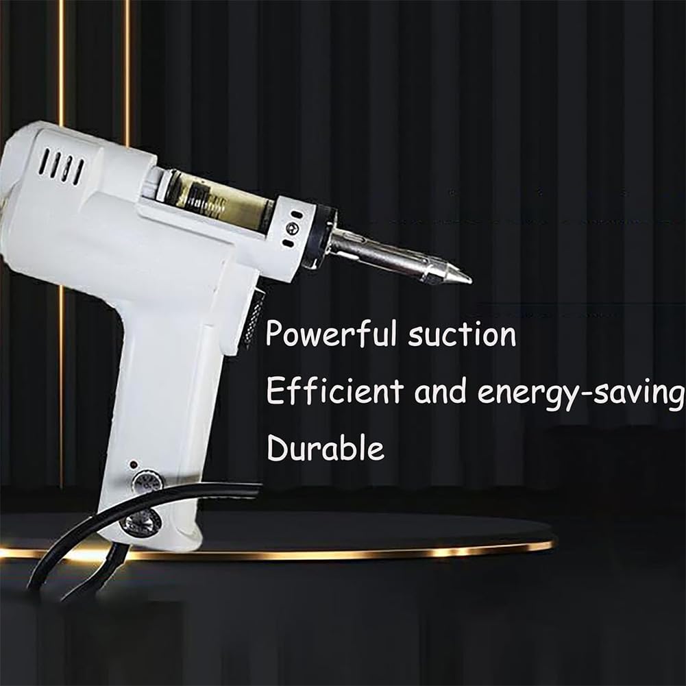 Elektryczny pistolet do rozlutowywania 100 W, przenośne narzędzie do rozlutowywania próżniowego z podwójną pompą powietrzną, ergonomicznym uchwytem i regulowaną temperaturą, dla początkujących