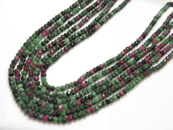 Rubis zoisite perles naturelles facettées 3.5 mm pour collier et bracelet DIY