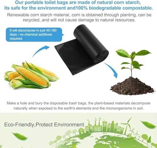Image of 25 Camping Toilet Bags, Portable Biodegradable Thickened Toilet Bag