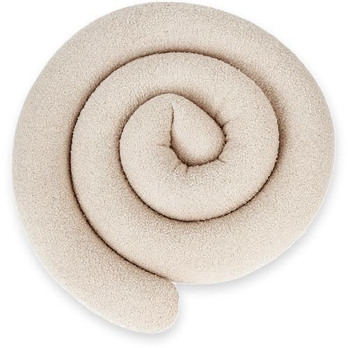 ekm trade XXL 300 cm Bettschlange für Allergiker Bettkissen Stillkissen Bettrolle Zierkissen Bettumrandung Schlange Handmade 100% Boucle (82 - Bouclé Beige, 300 cm)