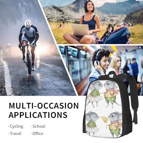 Mochila plegable ligera 20L de acuarela con diseño de ratones miniatura 7