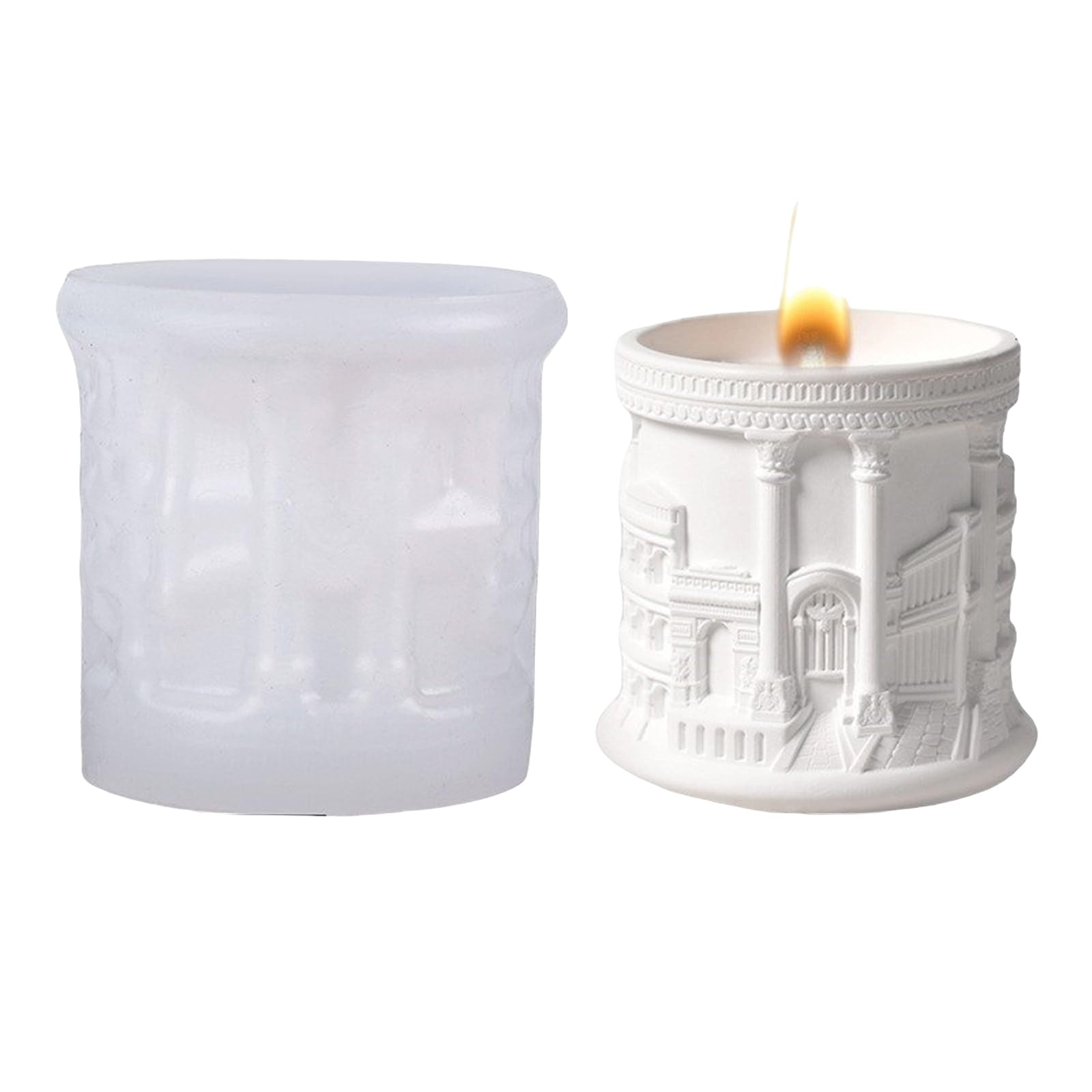NEWFT Multipurpose Roman Street Shaped Silicone Mould for Resin Art Candle Containers Craft Projects Easy Release Designs
