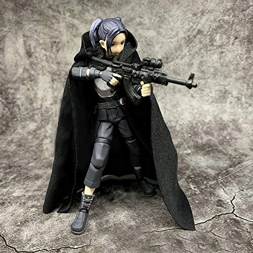 1:12 Scale Fabric Cape Cloak With Hat For 6 Inch 1/12 Bandai Shf Figma Action Figure Clothes (Black Cloak) #TOP4