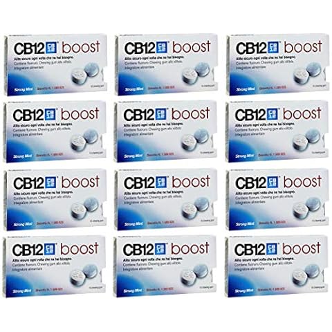 CB12 12 X Boost Sugar Free Chewing Gum Strong Mint 10 Pieces 20G Cover
