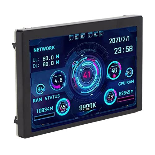 Image of 5 Inch USB Mini Screen , Computer Temperature Monitor Display, PC CPU GPU Data Monitor, 360 Degree Rotation, Computer Case Secondary Screen