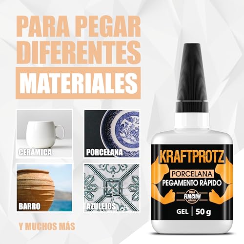 Miniatura 5 de Pegamento Gel Cerámica Y Porcelana Kraftprotz 50 G Xxl Superadhesivo Extra Fuerte, Resistente Al Calor Y Lavavajillas Punta Antigoteo Ideal Para Tazas, Platos, Figuras, Piedra, Loza Y Más