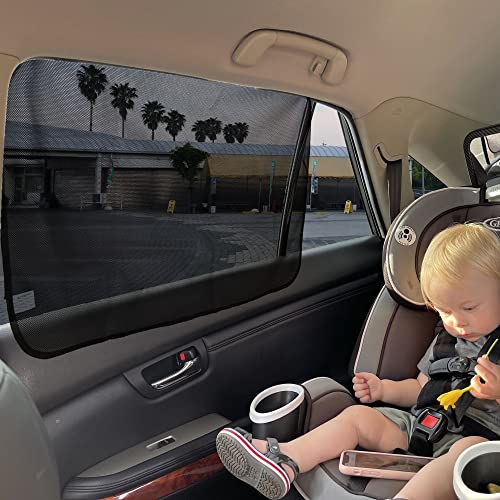 Image of EcoNour Magnetic Side Window Sunshade (2 Pack) | Rear Window Sunshades for Car Blocks Sunlight & Keeps You Cooler | Baby Car Window Shades Ensure Privacy Protection | Black,30 x 19.5 Inches