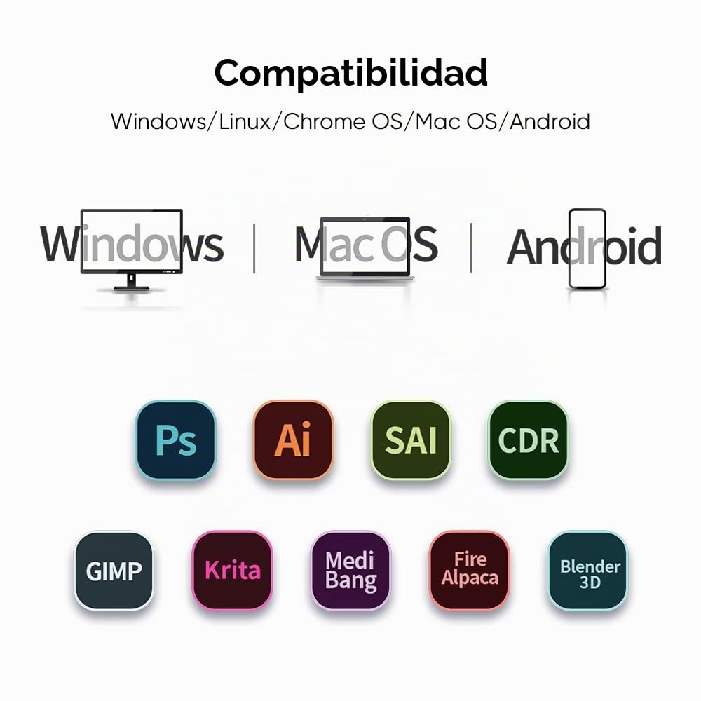 XP-PEN Tableta Gráfica, Deco 01v3 Tableta Gráfica de Dibujo sin Pantalla para Principiantes con Lápiz de 16K (16384) Niveles de Presión, 8 Accesorios Personalizables, 10 Pulgadas