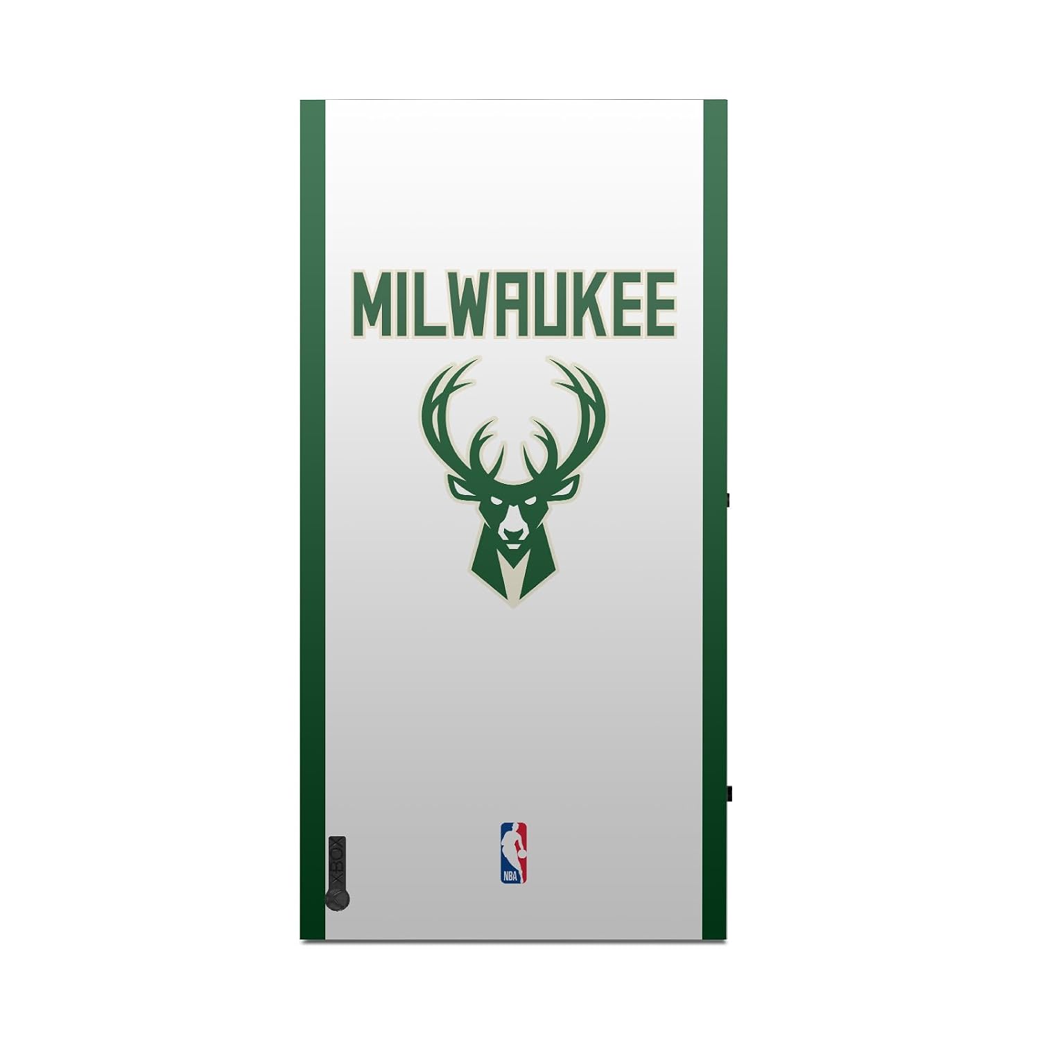 Head Case Designs Officially Licensed NBA White Design Milwaukee Bucks Logo Vinyl Sticker Gaming Skin Decal Cover Compatible With Xbox Series X Console