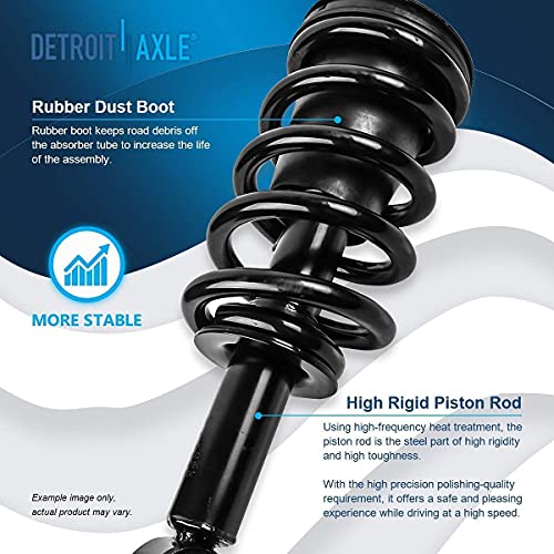 Image of Detroit Axle - 14pc Front Suspension Kit 2007-2013 Chevy Silverado 1500 | GMC Sierra 1500, 2 Struts w / Coil Spring 4 Upper Lower Control Arms w /Ball Joints 4 Inner Outer Tie Rods 2 Sway Bars 2 Boots