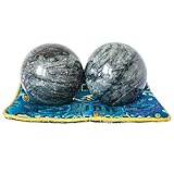 Addune Chinese Baoding Balls Dark Grey Health Exercise Stress Hand Balls Natural Chinese Health Medicine Marble Balls (Dark Grey, 2'')