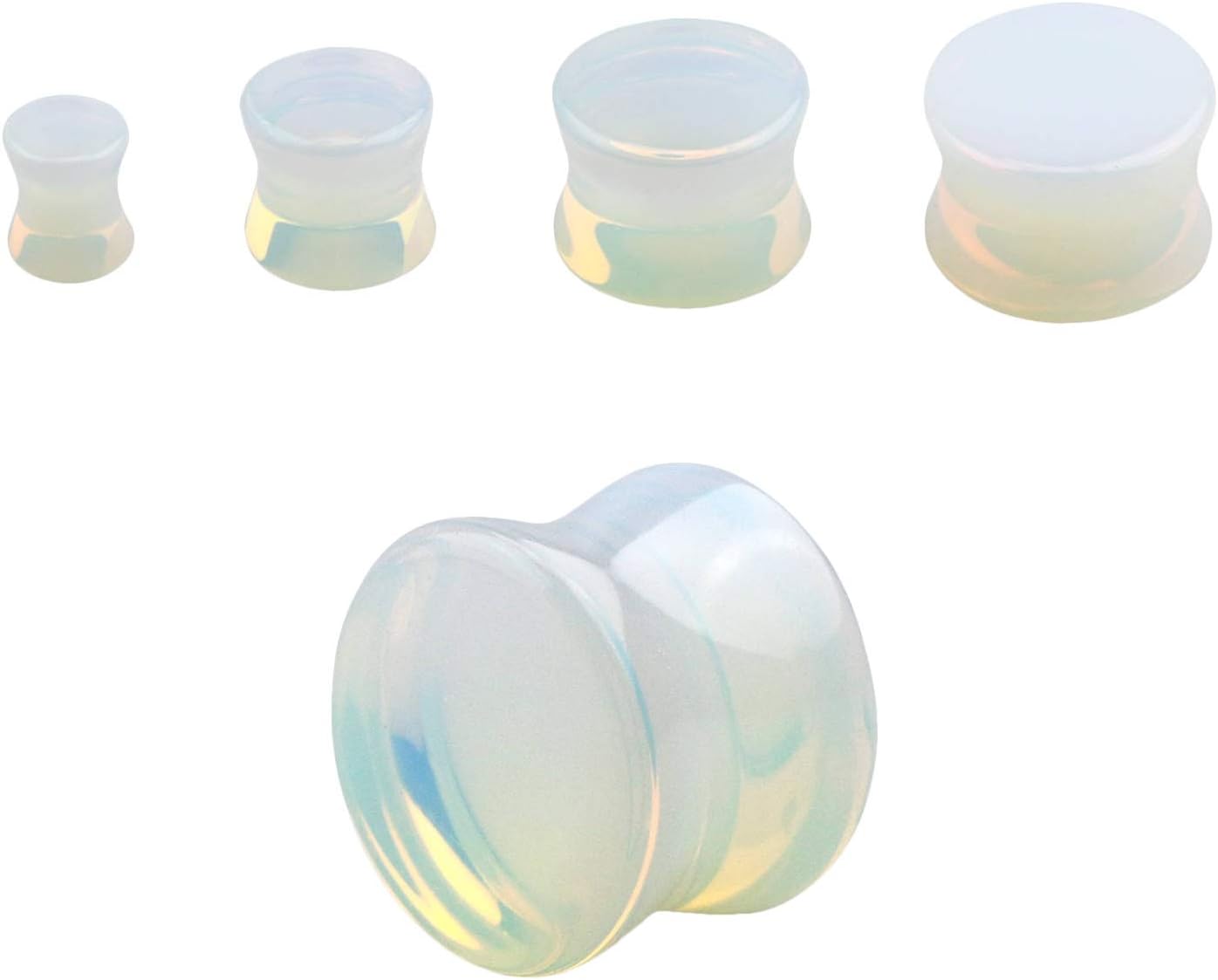 Pierced Owl - Natural Moonstone Double Flared Plug Earrings, Sold as a Pair - Image 2