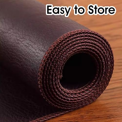 Wide Leather Table Runner 19x70in, Waterproof & Heat Resistant Brown Placemats for Kitchen, Dining Room, Dresser Scarves & Bedroom Fur Cover