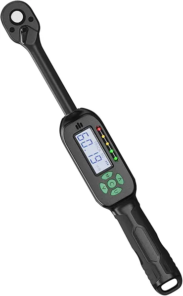 LLAVETOR Digital Torque Wrench 5-99.5 ft-lbs./6.8-135Nm, 3/8 Inch Mini Torque Wrench Digital, ±2% Torque Accuracy, Electronic Torque Wrench with Preset Value, Buzzer and LED Notification
