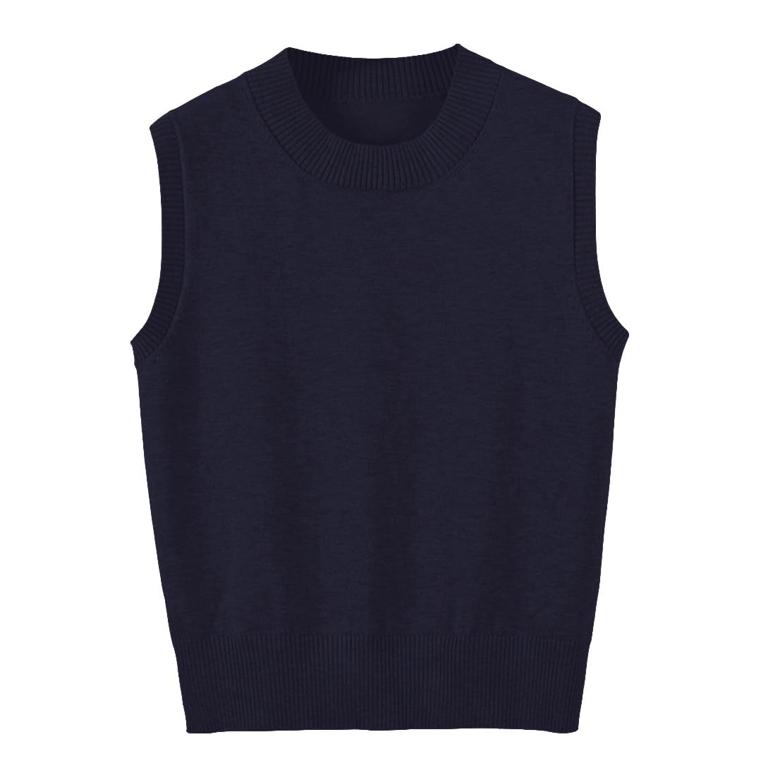 jinghuiyue Maglione da donna Gilet Girocollo Senza Maniche Pullover Maglione Classico Basic Solido Maglia A Costine Canotte