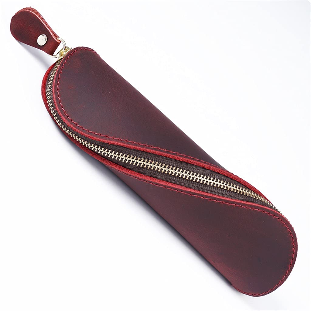 Forniture per ufficio: grande astuccio a forma di S con cerniera in pelle retrò - astuccio per matite D200X 60mm