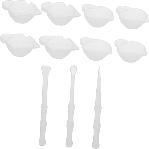 Anneome Juego de herramientas de mezcla de pegamento, taza de medición de silicona, kit de molde, tazas y palos de mezcla de resina epoxi, tazas de