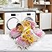 YEGAME Microfiber Kitchen Cleaning Slippers, Yellow Pink Flowers Soft Washable Reusable House Cleaning Slippers for Men Women, Dust Dirt Hair Microfiber Mop Cleaner Shoes, Medium