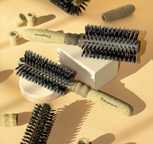 Regincós Round Brush - Eco Cork Wood - E.Cork Black 870 Natural - Professional - Handmade - Large, brown, XLARGE - Image 4