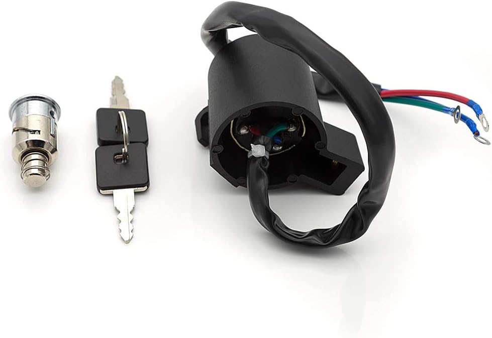 Motorcycle 3-Wire Ignition Switch Lock Key Compatible with Sportster XL 883 1200 1996-2003