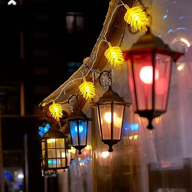 Bencailor 3 Pcak Christmas String Lights Waterproof Christmas Tree Hanging Decorative String Lights Yard Porch Balcony for Tree Party Wedding Supplies(Pine Cone)