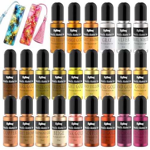 SigWong 24-Color Metallic Alcohol Ink Set
