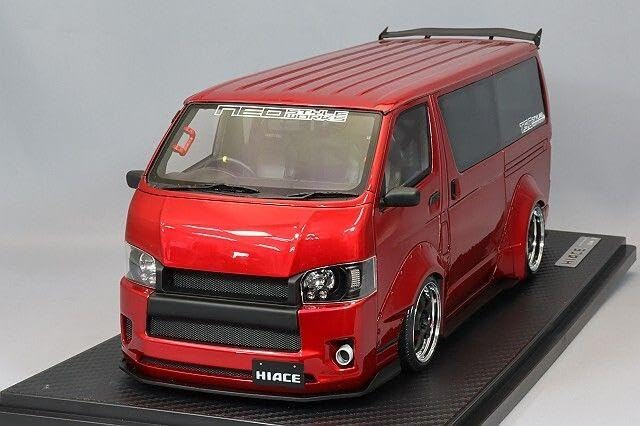 ignition.model 1/18 T・S・D WORKS HIACE Ignition Model 1:18 Toyota Hiace T-S-D Works in Red & Black