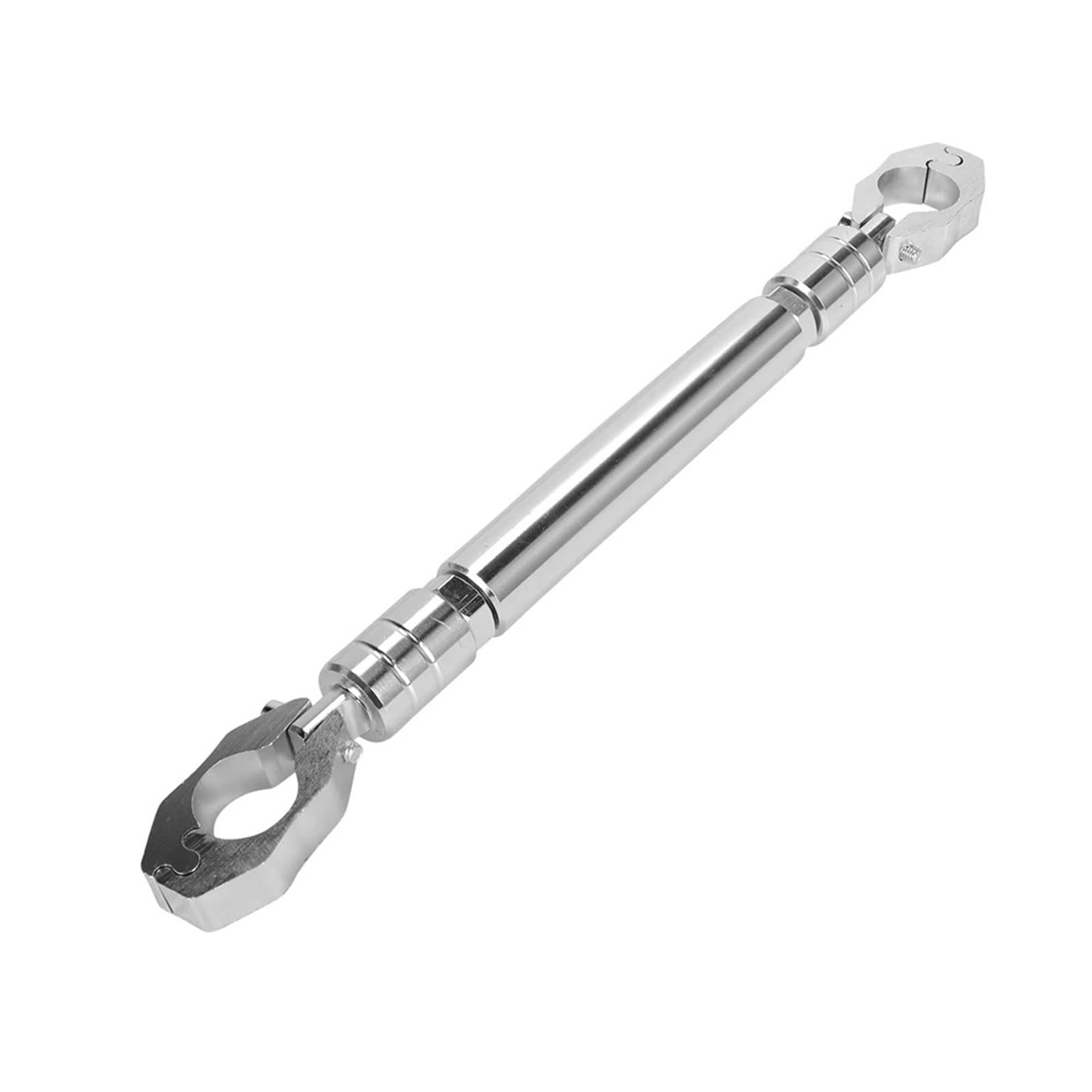 Extremo de Manillar Empuñadura de manillar de motocicleta, soporte de equilibrio de barra transversal ajustable, regulador de volante, refuerzo de 22mm Motocicleta Manillar(Silver)