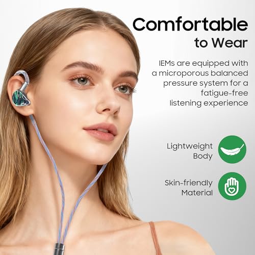 Image of HiFiGo IEMs Juzear x Z Reviews Defiant in Ear Monitor, 1DD +3BA Hybrid Drivers Earphone, HiFi Wired Gaming IEM Earbuds with Detachable Cable for Musician Audiophile Gamer (Rainbow)