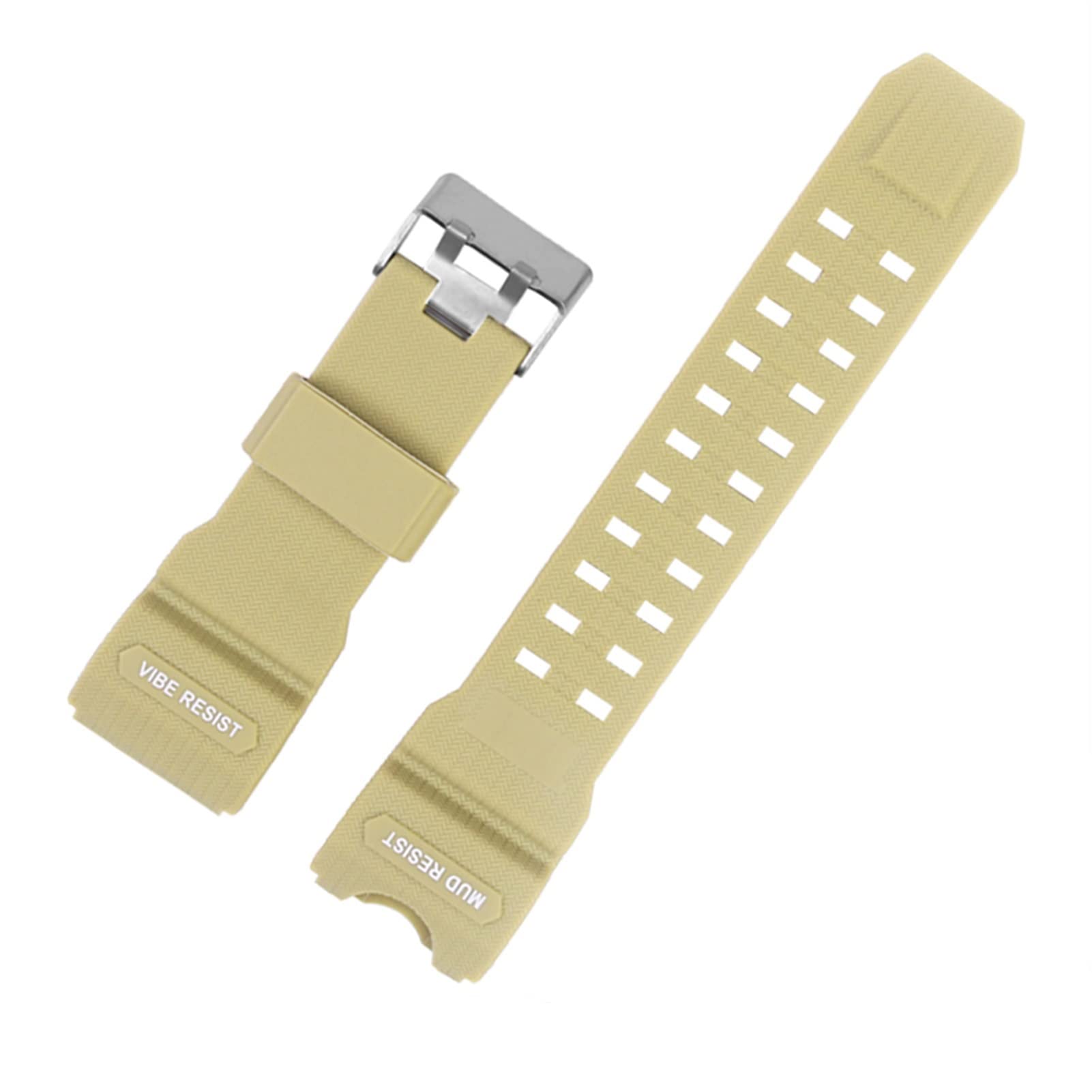 Bracelet de montre en résine pour Casio GWG-1000 kaki 24mm