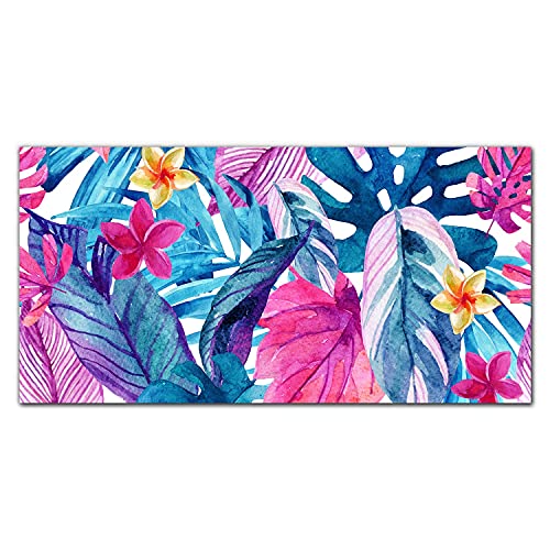 Tableau d'intérieur feuille de monstera Coloray 140x70 cm pour décoration murale du salon