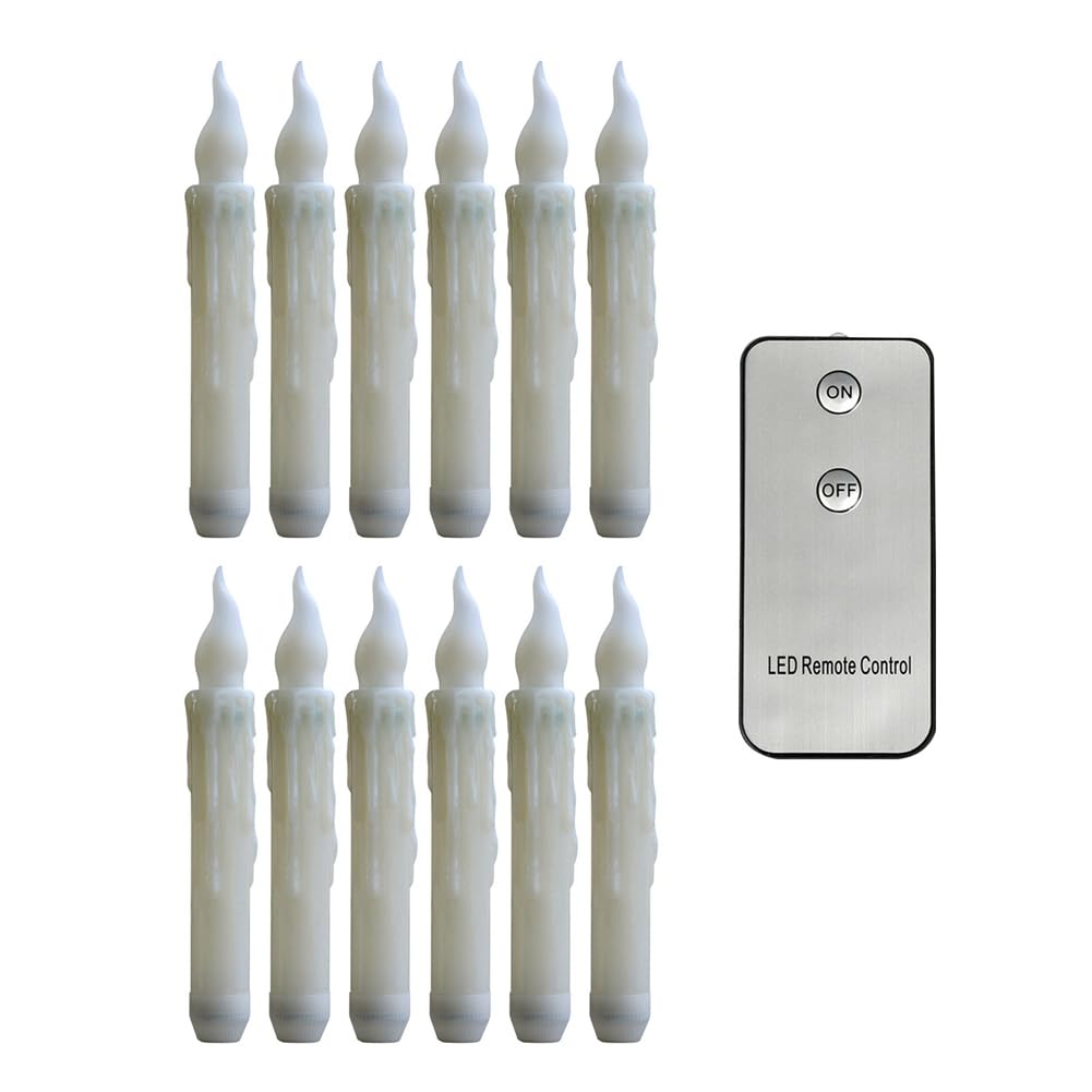 CTRLZS Halloween Candles with Remote Control LED Flameless Candles for Supplies Birthday Family Decoration,Yellow Flash