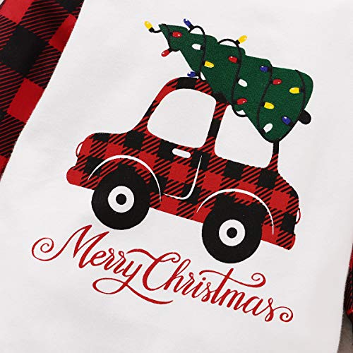 NCONCO Baby Romper Peuter Vrolijk Kerst Plaid Mouw Jumpsuit voor Peuter Meisje Jongen - Afbeelding 4