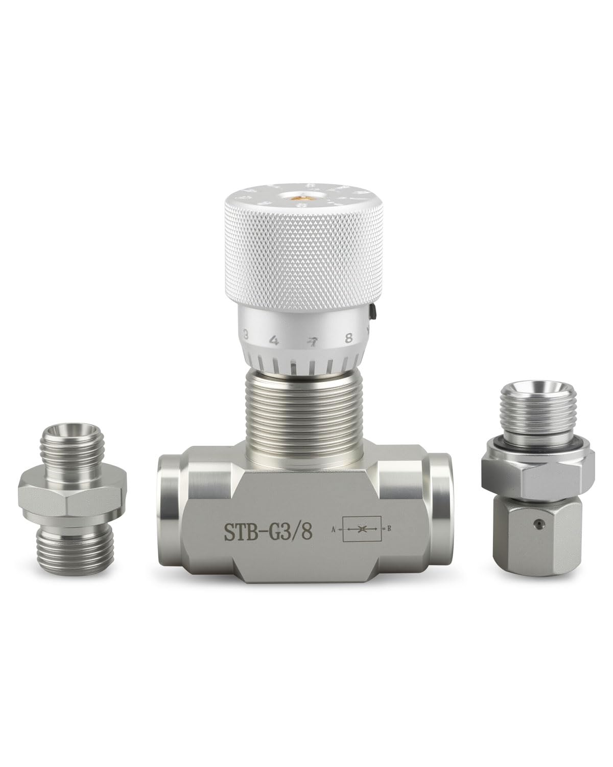 STB-G3/8 - Válvula de control de flujo hidráulico L08 de 3/8 pulgadas para sistemas hidráulicos de excavadoras pequeñas, mini válvula de excavadora