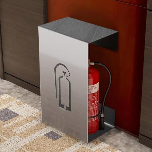 Fire Extinguisher Holder, Wall Mounted Bracket for Secure and Stylish Storage (Silver)