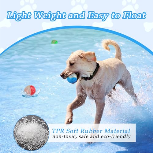 QKURT 4 Stück Glow Ball, Glow In The Dark Hundeball, Leuchtende Gummi-Hundebälle mit hoher Sprungkraft, Interaktive Hund Ball, Hundeball Spielzeug leuchtet im Dunklen