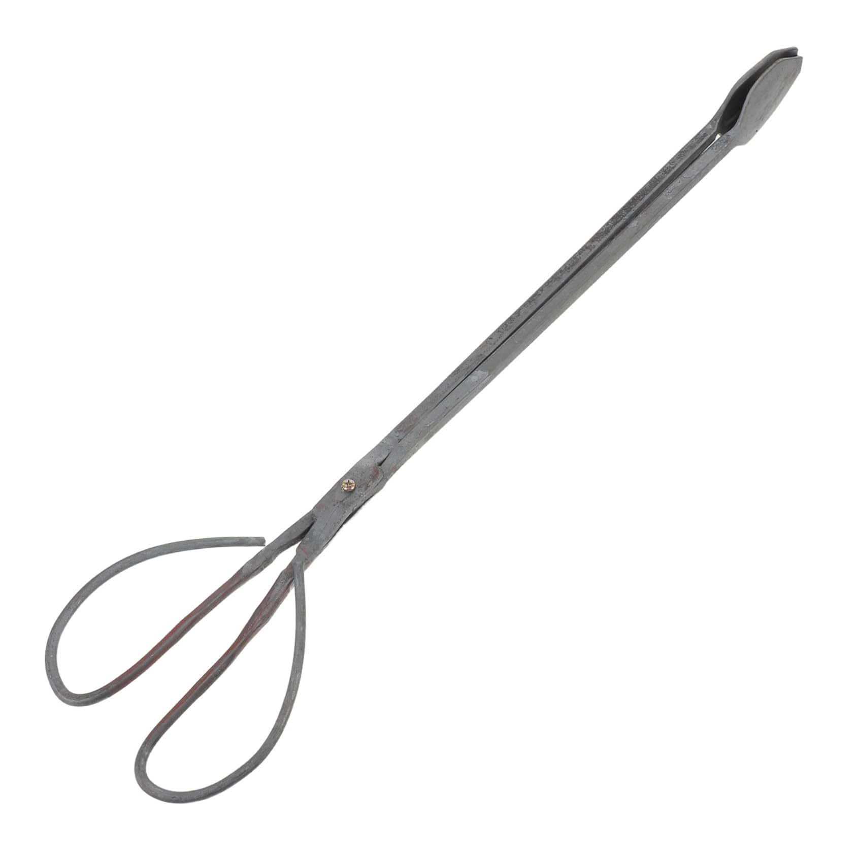 Gatuida Pinze Lunghe per Stufa in Ferro Spesso Pinze per Legna da Ardere Resistenti Accessorio per Braciere Pinza per Barbecue Esterno e Falò
