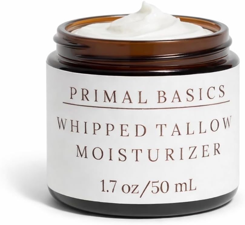 100% Grass Fed Grass Finished Whipped Beef Tallow Moisturizer/Body Balm for Face, Body, Oily, Dry, Sensitive Skin -Contains Vitamins A, D, E, K -USA Made (1.7 oz, Vanilla)