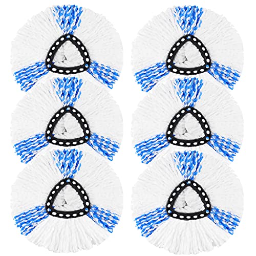 Repuesto para fregona Compatible con Vileda Turbo Mop Base de fregona roja Compatible con Viledas EasyWring y Clean Mop Head Recambio de Cabezales de fregona de Microfibra (6 Blanco/Azul) Cover