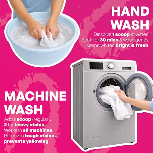 Image of Only for White Fabric Detergent Powder 500g - Brightening & Whitening Detergent, Prevents Dullness, Fading & Yellowing on White Clothes