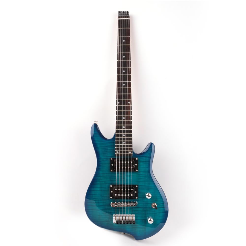 Buy Full Scale Length Travel Portable Blue Electric Guitars Mini Flame
