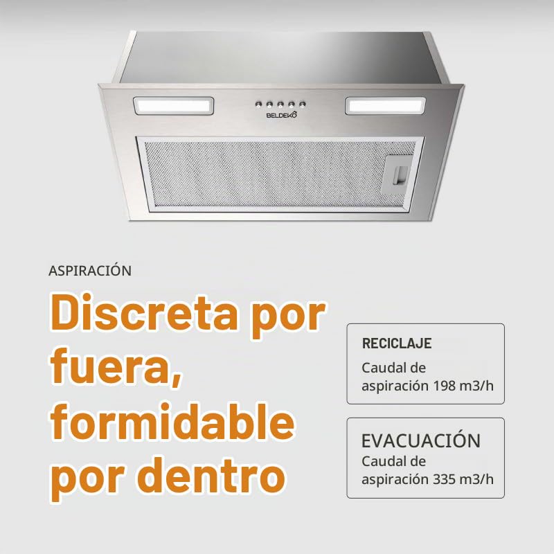 Campana empotrable — GRUPO FILTRO INOX 52 CM | ISOS 52 XS BELDEKO