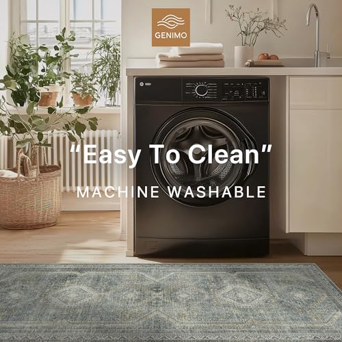 GENIMO 2x5 Non Slip Hallway Runner Rug, Machine Washable, Thin & Low Pile Lightweight for Kitchen, Laundry, Entryway, Bedroom & Living Room