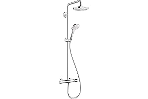 hansgrohe Croma Select E Sliding Height Adjust Easy Angle Adjust QuickClean Showerpipe Shower Set