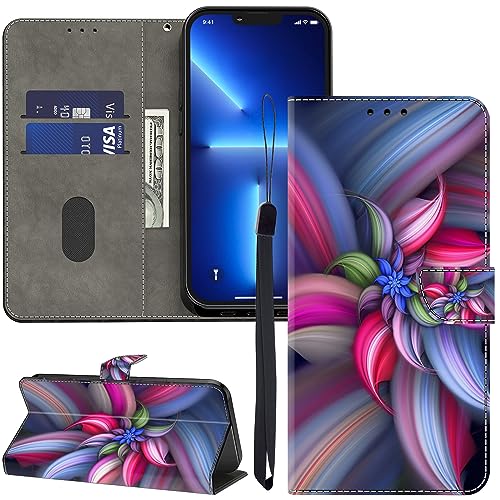 ALILANG for LG Stylo 6/ LG K71 Wallet Case with Credit Card Holder, Flip Book PU Leather Protective Magnetic Cover for LG Stylo 6 Phone Case -Colourful Flowers