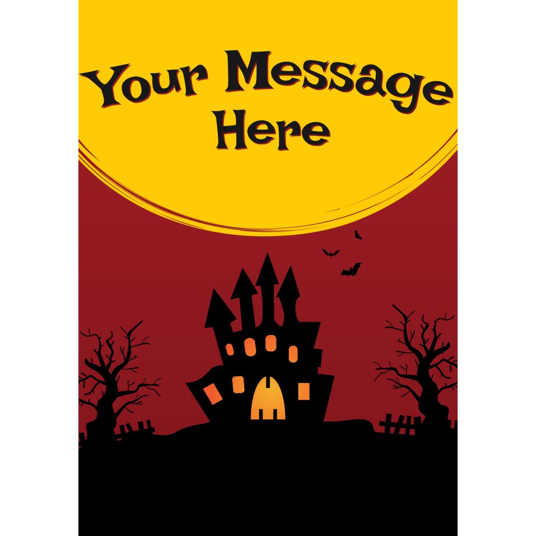 Partyrama.co.uk Multicolour Personalised Halloween Haunted House Poster Pvc Party Sign Decoration