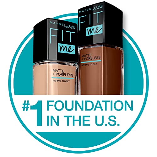Maybelline Fit Me Matte + Poreless Liquid Foundation Makeup, Natural Ivory, 1 Fl; Oz; Oil-Free Foundation #TOP2